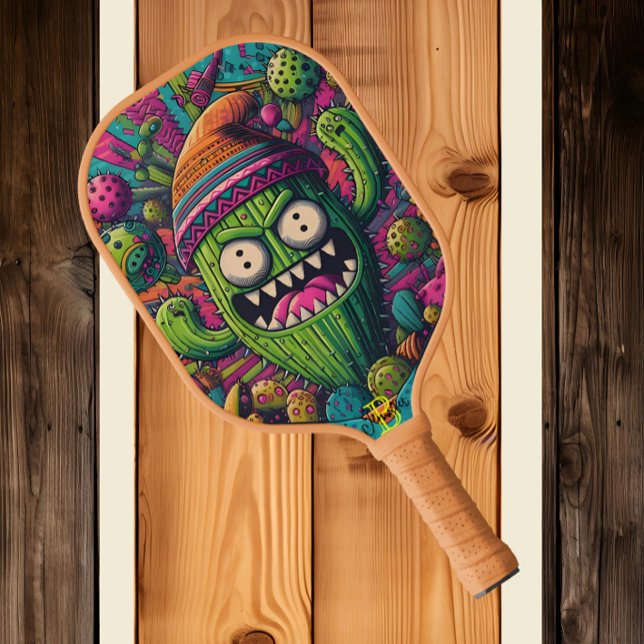 Desert Dandy: A Vibrant Cactus Sporting a Stylish  Pickleball Paddle (Creator Uploaded)