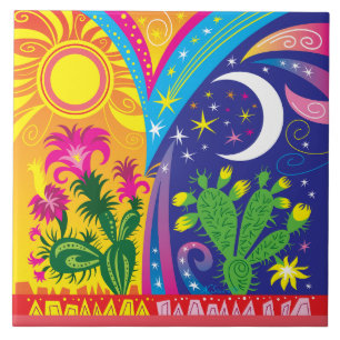 Desert Day and Night Ceramic Tile