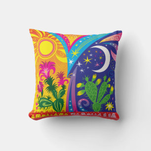 Desert Day and Night Throw Pillow