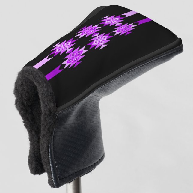 Desert Diamonds in Purple 2 Golf Head Cover (3/4 Front)