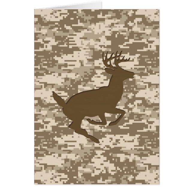 Desert Digital Camouflage Deer Camo Pattern Cards (Front)