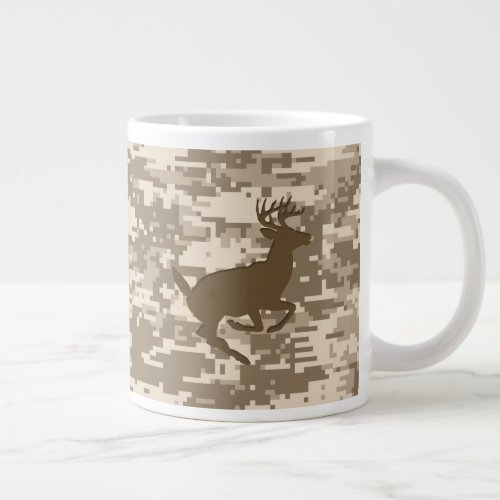 Desert Digital Camouflage Deer Camo Pattern Large Coffee Mug