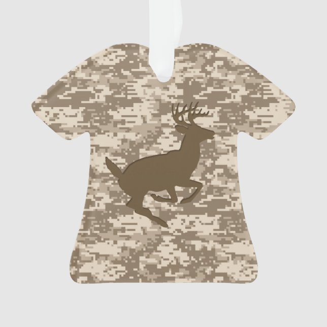 Desert Digital Camouflage Deer Camo Pattern Ornament (Front)