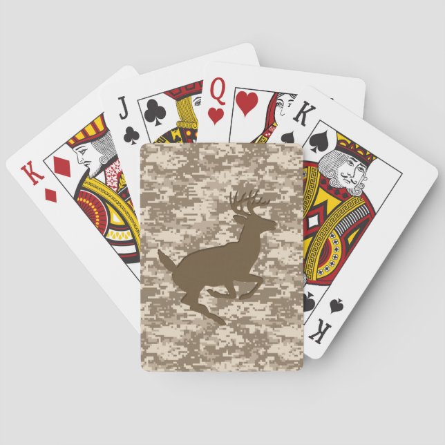 Desert Digital Camouflage Deer Camo Pattern Poker Cards (Back)