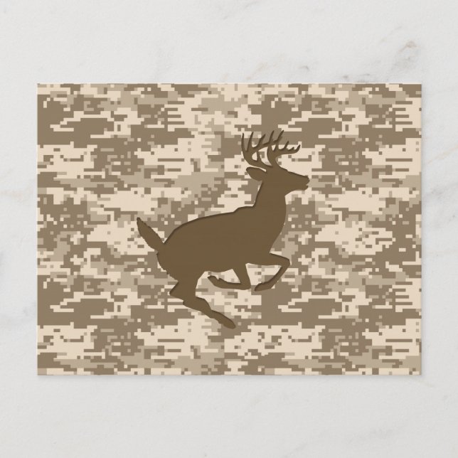 Desert Digital Camouflage Deer Camo Pattern Postcard (Front)
