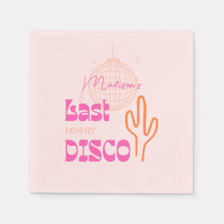 Desert Disco Bachelorette Party Pink & Orange Napkins