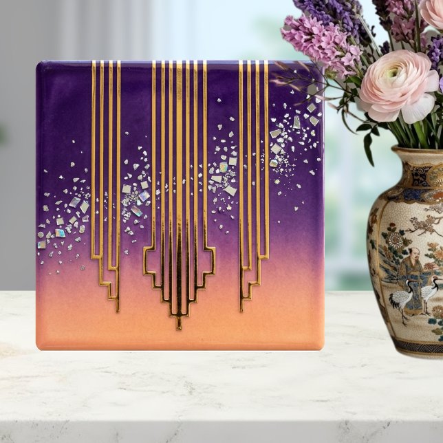 Desert Disco Lattice CrystalOmbre Diamond & Orange Ceramic Tile (Creator Uploaded)