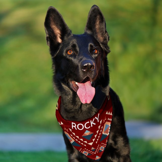 Desert Dog Southwestern Red Pet Bandana Collar (Dog)
