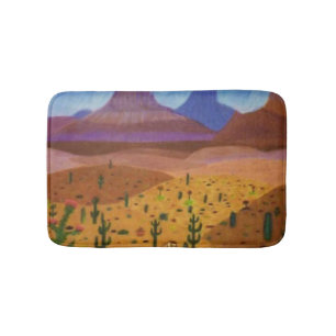 Desert Dreams Color Pencil Drawing Bath Mat