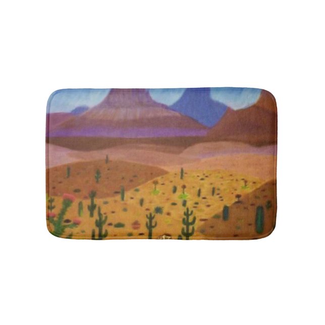 Desert Dreams Color Pencil Drawing Bath Mat (Front)