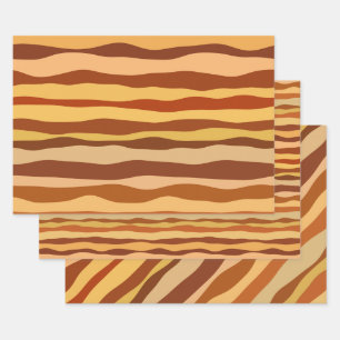 Desert Dreams Gold Burnt Orange Sienna Wrapping Paper Sheets