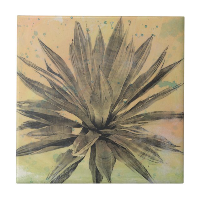 Desert Dreams | Green Plant Ceramic Tile (Front)
