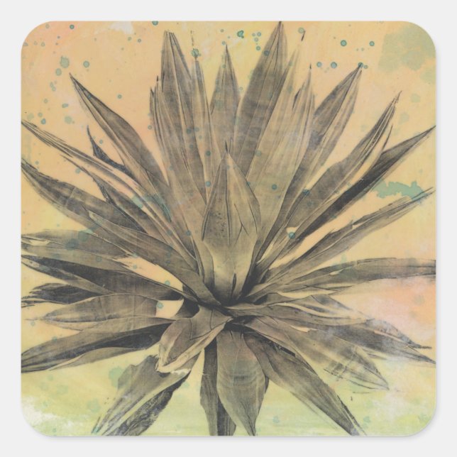 Desert Dreams | Green Plant Square Sticker (Front)