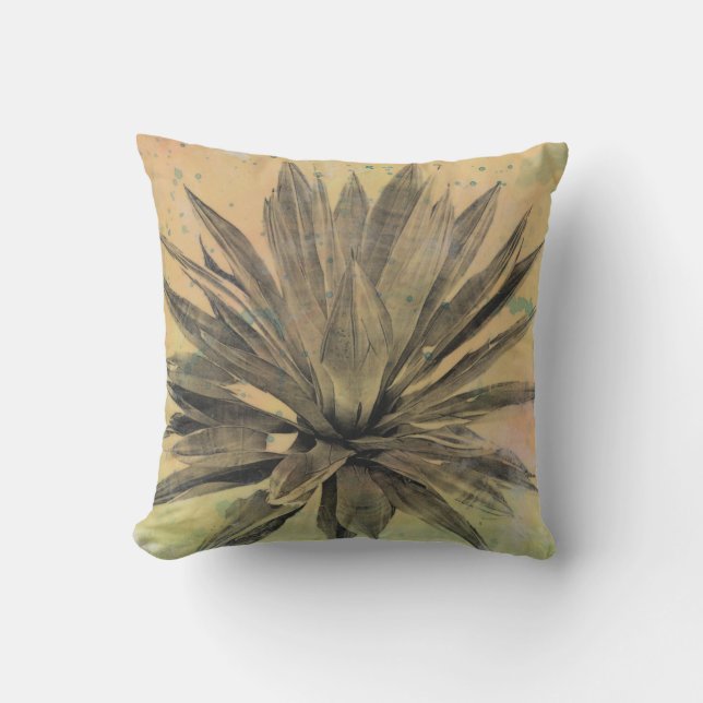 Desert Dreams | Green Plant Throw Pillow (Front)