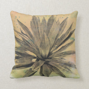 Desert Dreams Green Plant Throw Pillow