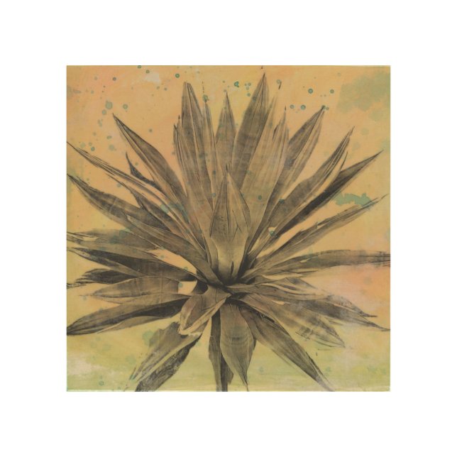 Desert Dreams | Green Plant Wood Wall Decor (Front)