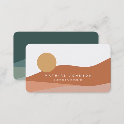 Desert Dreams Minimalist Day and Night Business Card