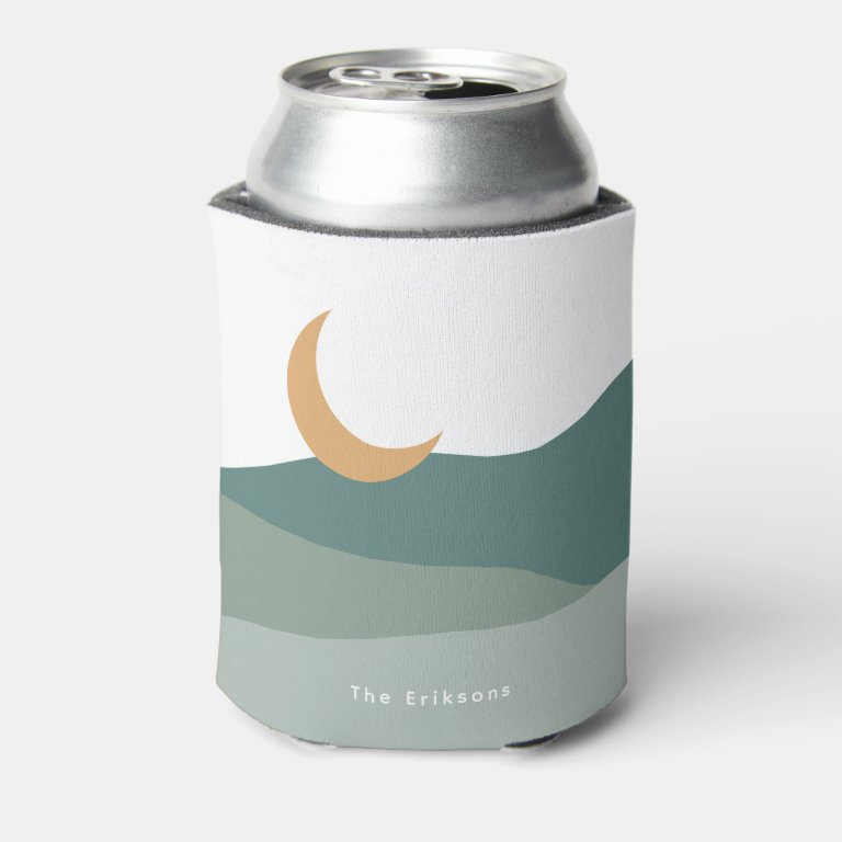 Desert Dreams Minimalist Sun and Moon Can Cooler