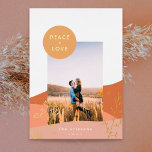 Desert Dreams Modern Minimalist Landscape Foil Holiday Card<br><div class="desc">A modern and minimalist landscape design with terracotta and clay colored mountains and a golden yellow sun behind a personalized photo,  holiday greeting and real gold foil cactus designs.</div>