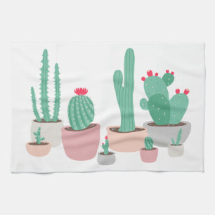 Desert Dreams Potted Cacti Kitchen Towel