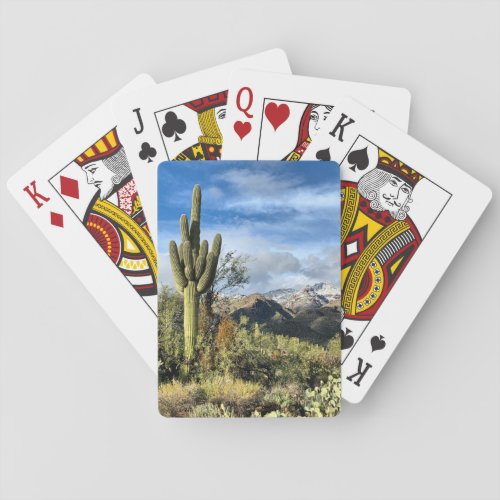 Desert Dreams Saguaro Cactus Catalina Mountains Poker Cards