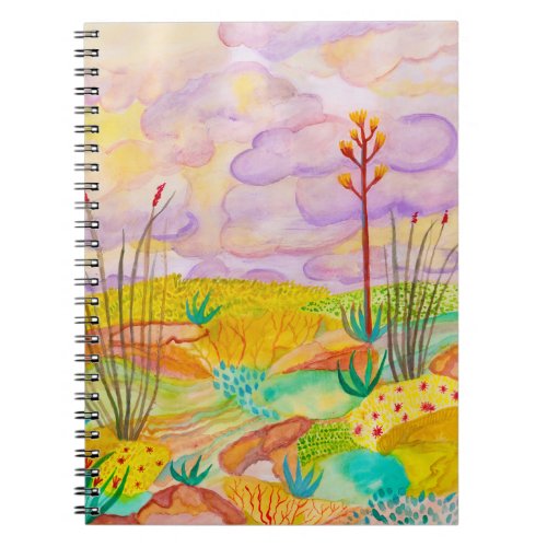 Desert Dreams Watercolor New Mexico Landscape Notebook