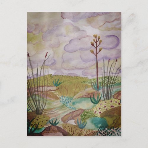 Desert Dreams Watercolor New Mexico Postcard