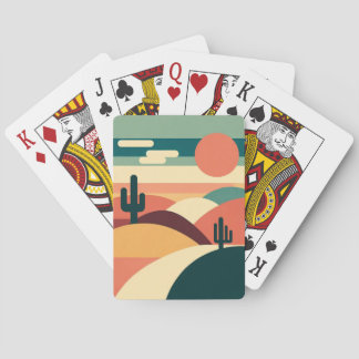 Desert Dusk Abstract Playing Cards
