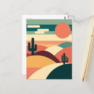 Desert Dusk Abstract Postcard