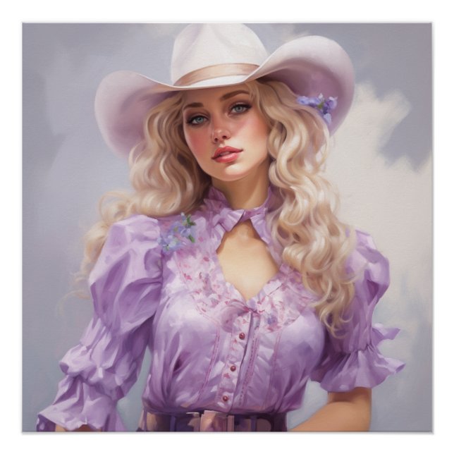 Desert Dusk: Cowgirl Wall Art (Front)