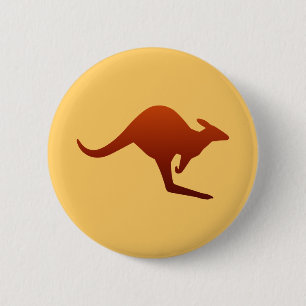 Desert Earth Tone Kangaroo Silhouette Pinback Button