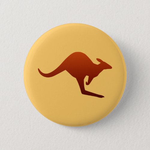 Desert Earth Tone Kangaroo Silhouette Pinback Button