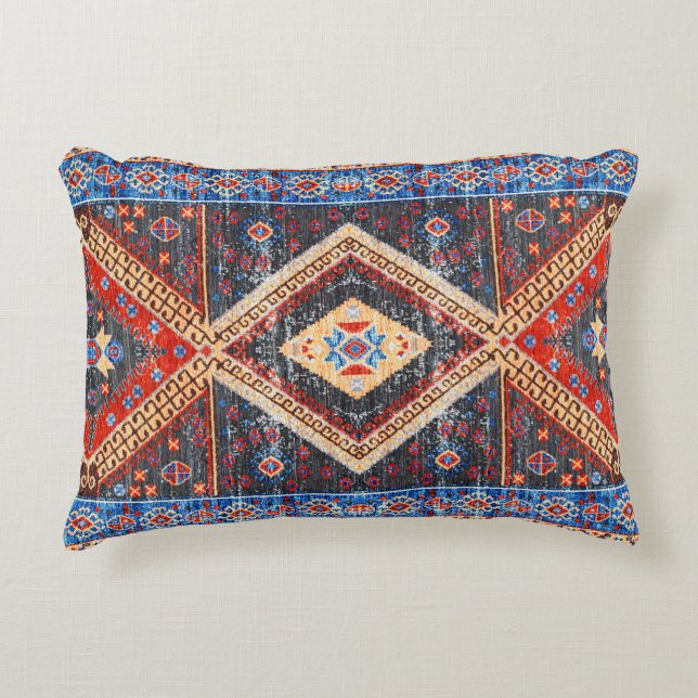 Desert Echoes: Southwestern Boho Heritage Accent Pillow (Front)