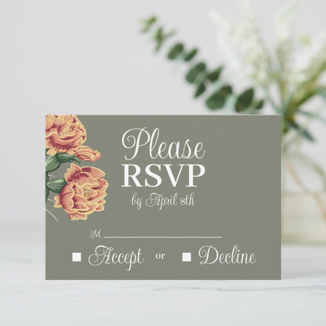 Desert Elegant Flowering Cactus RSVP Card (Standing Front)