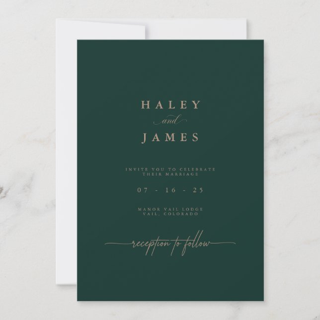 Desert Emerald Wedding Invitation (Front)