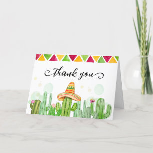 Desert Fiesta Cactus Taco 'Bout A Baby Shower Letterpress Thank You Card