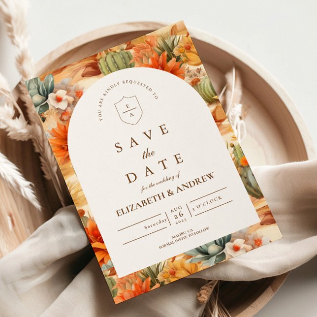 Desert Floral Arch Wedding Save The Date (Creator Uploaded)
