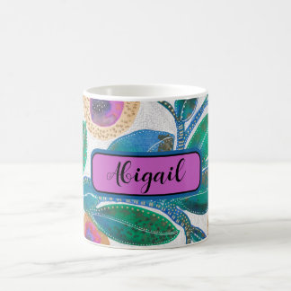 Desert flower, abstract watercolour, your name coffee mug