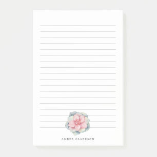Desert Flower Bloom Succulent Themed Lined Post-it Notes