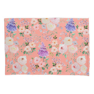 Desert Flower Colored Watercolor Floral Pillow Case