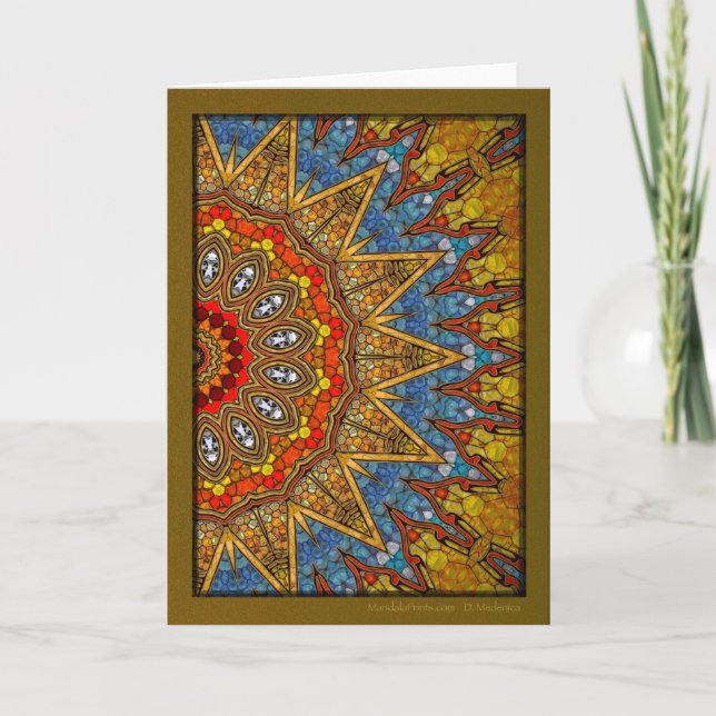 Desert Flower Mandala Holiday Card (Front)