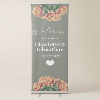 Desert Flowering Cactus Prickly Pear Wedding Retractable Banner by GrudaHomeDecor at Zazzle