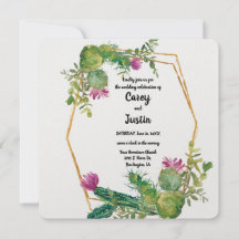 Desert Flowers and Cactus Watercolor Wedding