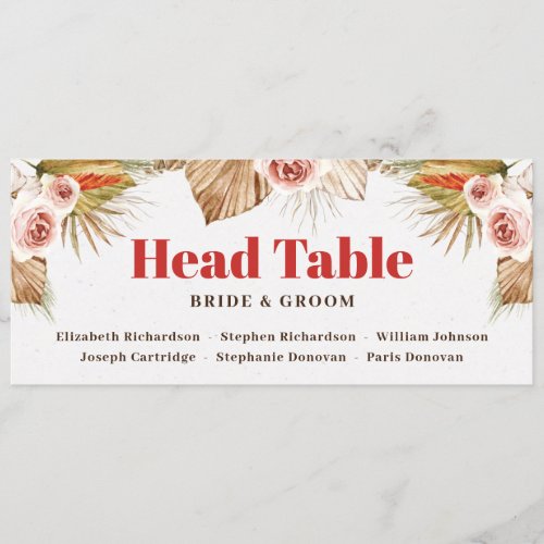 Desert flowers boho find your seat card