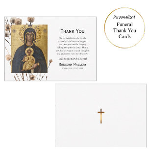 Desert Flowers Theotokos Icon Orthodox Funeral     Thank You Card