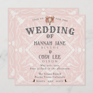 Desert Flowers Western Wedding Invitation