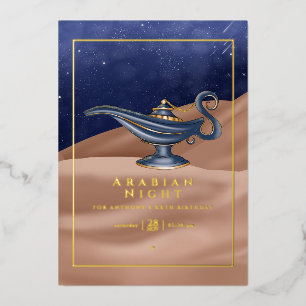 Desert Foil Arabian Birthday Foil Invitation