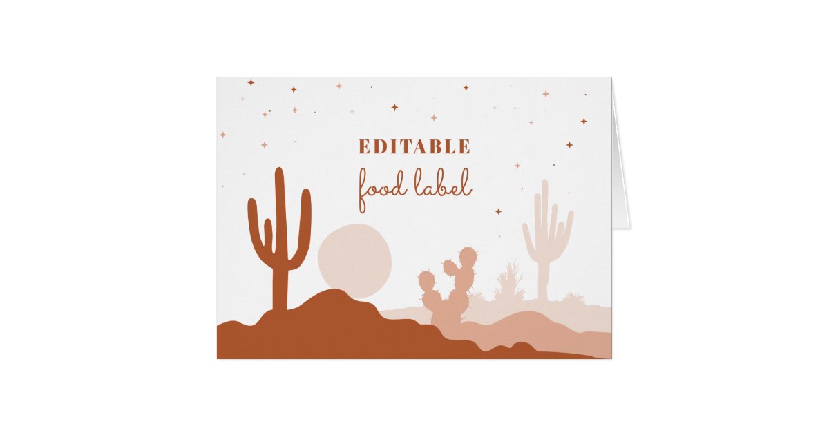 Desert Food Label Card | Zazzle