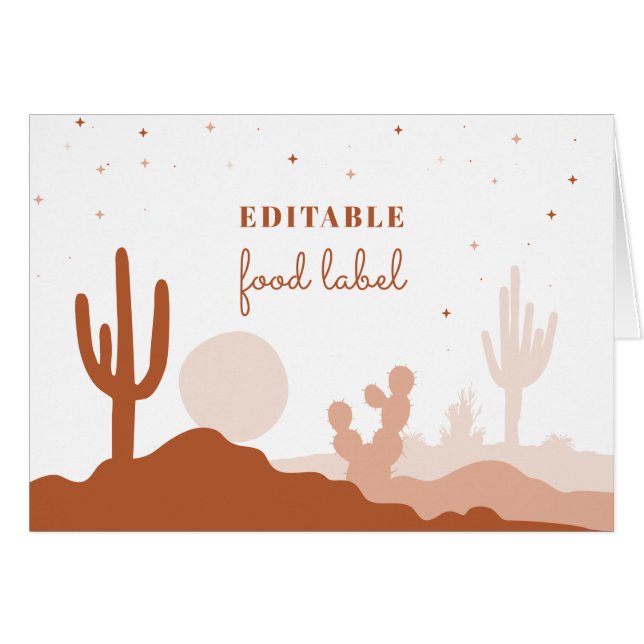 Desert Food Label Card (Front Horizontal)