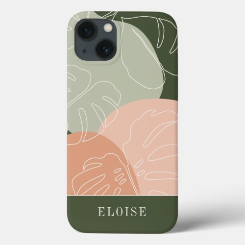 Desert  Forest Boho Tropical Monstera Leaf iPhone 13 Case